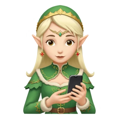 elf with russia custome dress and smartphone sticker