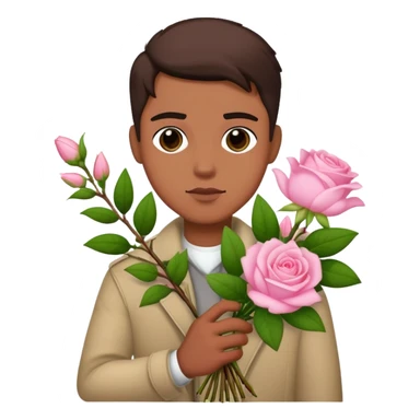 The bad boy is holding a bouquet of pink jasmine roses sticker