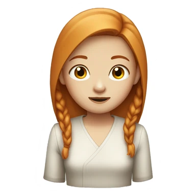 ginger asian girl with stright hair, narrow eyes and freckles  sticker