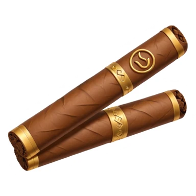 Emoji-style cigar icon, dark brown wrapper, subtle smoke, minimalistic, clean silhouette, metal details, no gold sticker
