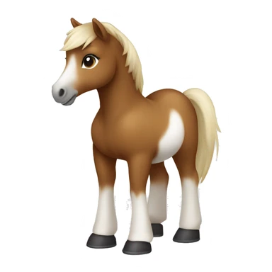 brown baby pony with white muzzle sitting up sticker