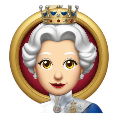 Queen Elizabeth II looking angry with a monocle in one eye sticker