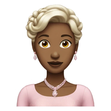 elegant girl in a pink formal dress  sticker