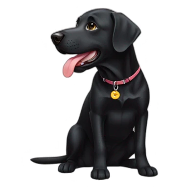 Black Labrador with tongue sticker