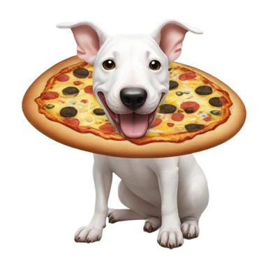 bull terrier eating pizzi sticker