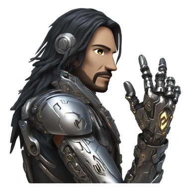 Cyberpunk Johhny silverhand metal arm sticker