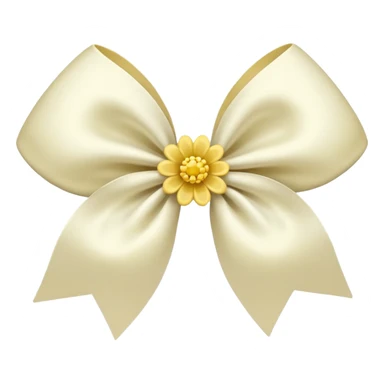 Cream bow + flower  sticker