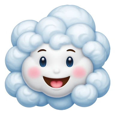 smiley cloud with rosy cheeks in a blue sky sticker
