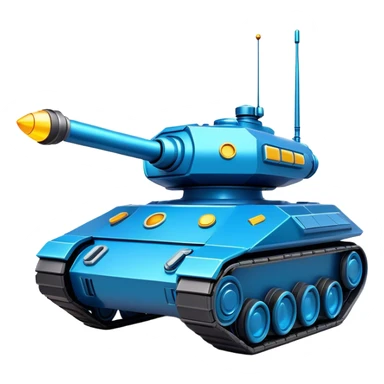 Clash of Clans aesthetic: Cinematic Playful 3D Isometric Space Tank Emoji, rendered in a 3D vector-style similar to standard emojis with minimal shading and bold, simplified shapes. A compact, distinct form with signature details, softly glowing with a futuristic sci-fi warfare charm. Simplified yet unmistakably iconic, highly detailed and consistent, glowing with a soft radiance and high shine. Stylized with a touch of high-tech brilliance and a soft glowing outline, capturing the essence of a beloved gaming relic with a friendly, playful manner! sticker