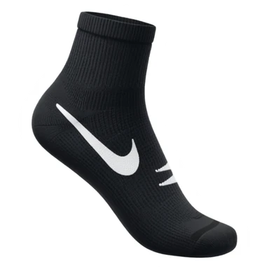 black football sock with white Nike tick, ankle sock style sticker