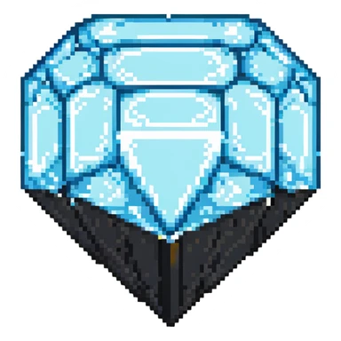 blocky pixelated Minecraft diamond emoji, less realistic sticker