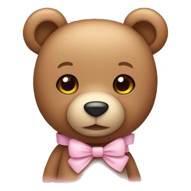 Teddy bear with light pink bow  sticker