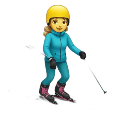 Woman short skier sticker