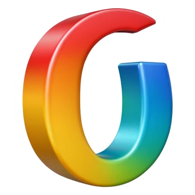 Apple style 3D emoji of the letter O, shiny, smooth, rounded, colorful, with the same toy-like texture as official Apple emojis sticker