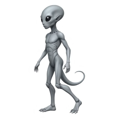 fullbody humanoid gray alien direct sideview sticker