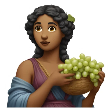 Sappho holds a bunch of grapes in her hand sticker