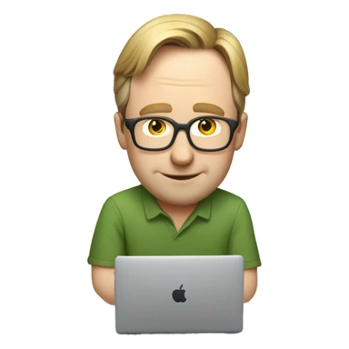 linus torvalds working on a macbook on vacation sticker