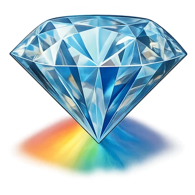 diamond with a rainbow prism effect, digital illustration, no background sticker