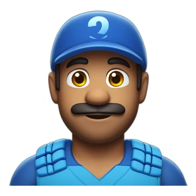 mario wearing blue indian cricket team jersey sticker