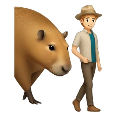 Capybara mélanger avec un humain de type masculin sticker