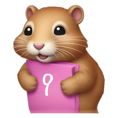 pink muskrat doing math sticker