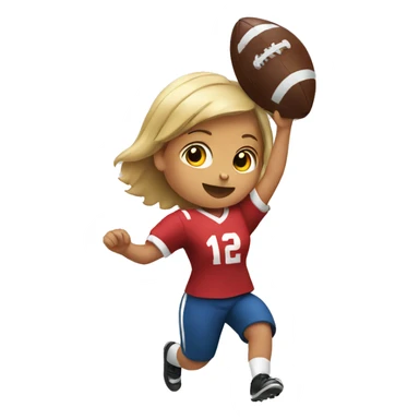 girl throwing a football sticker