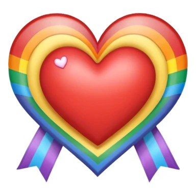heart with a sun, rainbow bow with heart pattern on the bow sticker