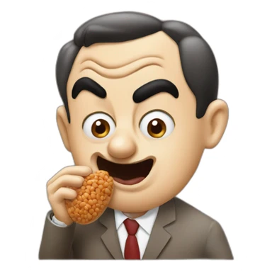 Mr bean eating a bean sticker