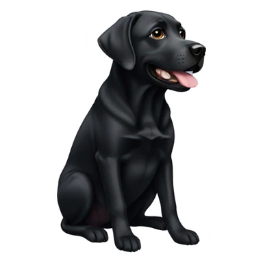 Black English lab sticker