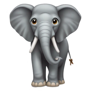 Elephant with a brown bow sticker