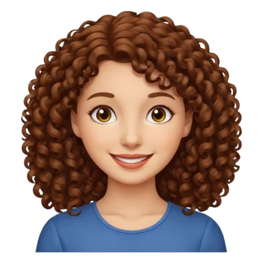 Femme cheveux bouclée brun  sticker