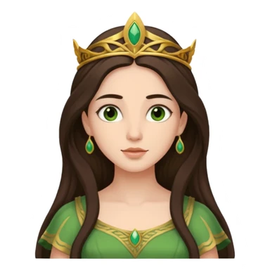 Juno, Marriage Goddess from Rome Mythology with long dark brown hair, green outfit, fair skin sticker