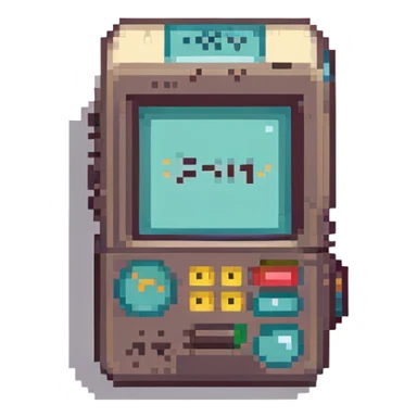 Pixel art emoji, retro pager device, with text reading "3AM aler" sticker