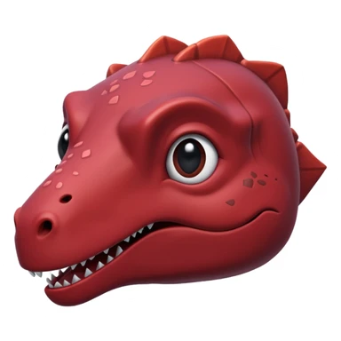 a maroon dinosaur with a Rhombus head and black eyes. sticker