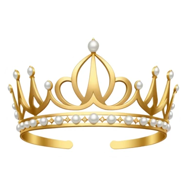 dainty gold tiara with pearls sticker