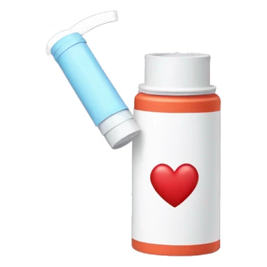 Asthma inhaler in a heart  sticker