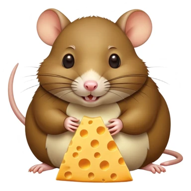Fat rat eating cheese sticker