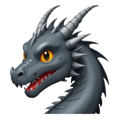 iOS emoji, minimal dragon symbol, dark fantasy, line icon sticker