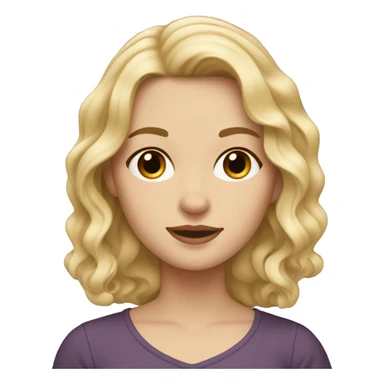 white girl with medium length wavy blonde hair sticker