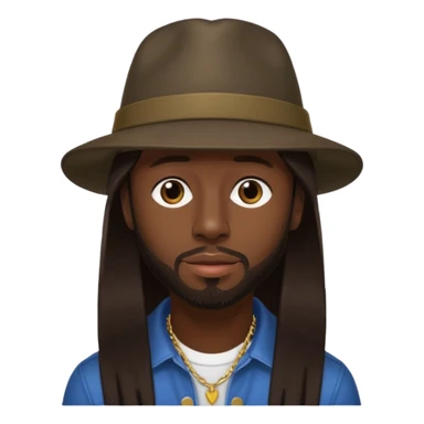 Wyclef Jean with dark brown long hair sticker
