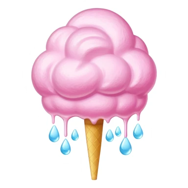 Giant cotton candy with dewdrop glaze and light reflections on surface sticker