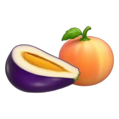 Eggplant plus peach sticker