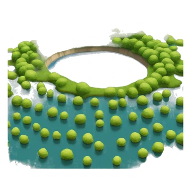 round emoji lake 3d sticker