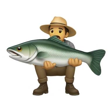 Hombre pescando truchas sticker