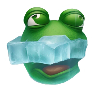 pepe the frog inside an icecube sticker
