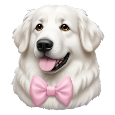 Great Pyrenees with a light pink hair bow sticker