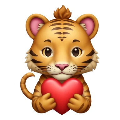 Realistic Liger holding heart shape looking sweet sticker