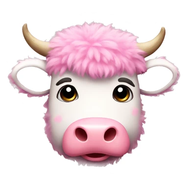 Pink fluffy cow  sticker