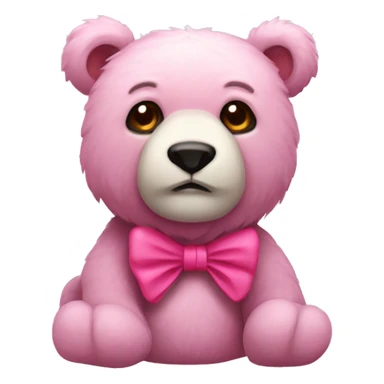 Oso con lazo rosa  sticker