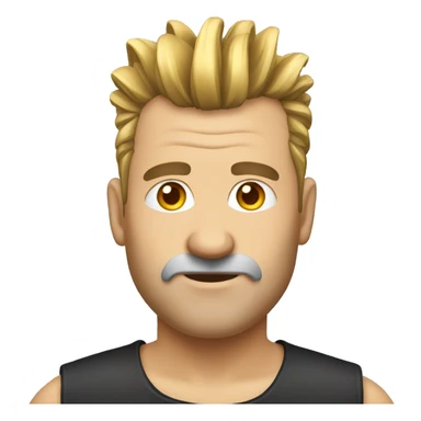 European, golden Mohawk hairstyle, man, middle-aged. sticker